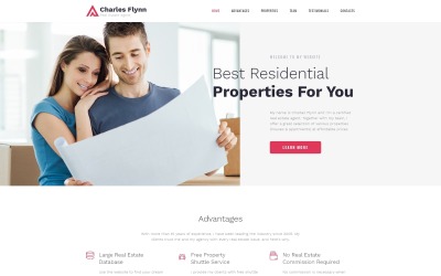 Responsywny szablon Landing Page Charles Flynn - Real Estate Agency Clean HTML #79027