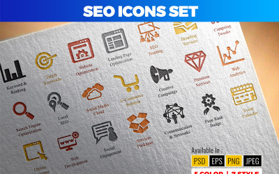 SEO (Suchmaschinenoptimierung)-Icon-Set