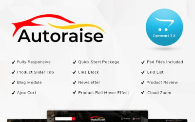 Autoraise Auto Store шаблон OpenCart