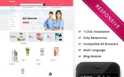 "BioZen - The Medical Store Responsive" thème OpenCart Bootstrap #79134