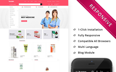 Bootstrap BioZen - The Medical Store Responsive OpenCart Template #79134