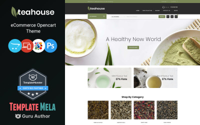 Çayevi - Yiyecek ve İçecek Mağazası OpenCart Şablonu