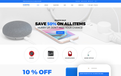 Clowtric-电子与小工具多页Shopify主题