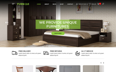 Furn 2.0 - Modello PSD per negozio di mobili multiuso