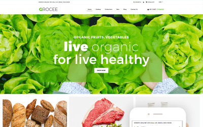 GROCEE - Food Store Multipage Clean Shopify-tema