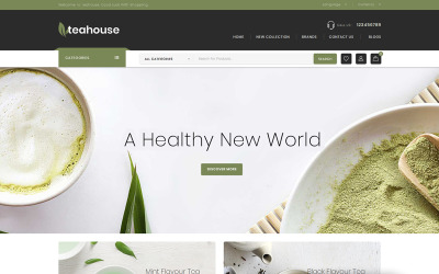 Responsive Teahouse - Food & Drinks Store OpenCart Template #79153