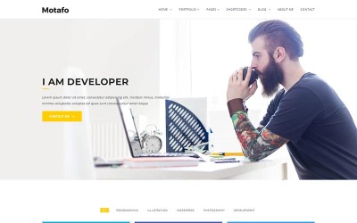 Motafo minimális portfólió webhelysablon
