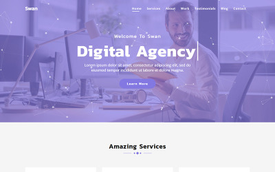Reszponzív Swan - Parallax Agency Landing Page Template Nyítóoldal sablon 79181