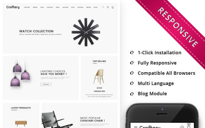 Craftery - The Furniture Store Responsive OpenCart Şablonu