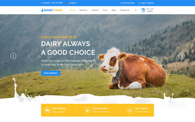 Milkman Süt Çiftliği Çok Sayfalı PSD Şablonu