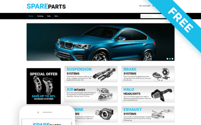 Spare Parts - Автомобильные запчасти Бесплатная чистая тема Shopify
