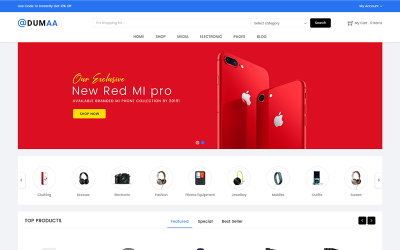 Tema WooCommerce del negozio di elettronica Dumaa