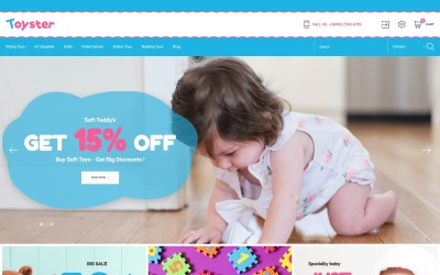 Toyster - Tema PrestaShop per ecommerce Bootstrap pulito del negozio di giocattoli