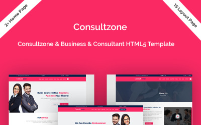 Consultzone - šablona úvodní stránky pro poradenství a podnikání
