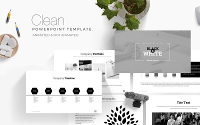 Fekete-fehér PowerPoint sablon