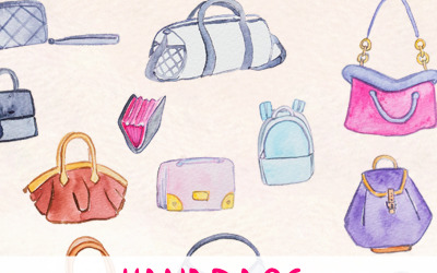 32 handtassen en portemonnees - illustratie