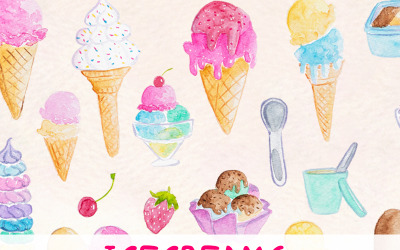 37 Icecream and Summer Snack - Illustration