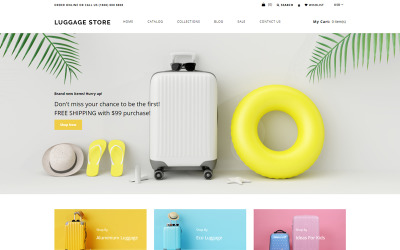 Магазин багажа - Магазин путешествий Электронная коммерция Современная тема Shopify