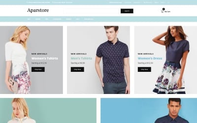 Aparstore - Modèle OpenCart moderne multipage de vêtements