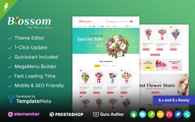 Blossom - PrestaShop-tema för blommor och gåvor