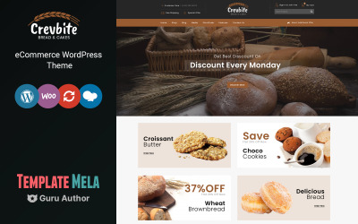 Crevbite - Piekarnia i sklep z czekoladą Motyw WooCommerce