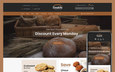 Responzivní WooCommerce motiv "Crevbite - Bakery & Chocolate Store" #79584