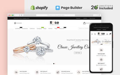 Reszponzív Rose Jewellery Shopify sablon 79592