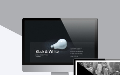 Siyah Beyaz PowerPoint şablonu