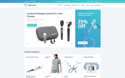 Wellum - Medical ECommerce Classic Elementor WooCommerce Teması