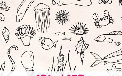 60 Créature de la mer et de l&amp;#39;océan - Illustration