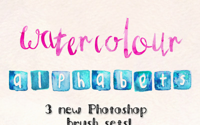 3 kézzel festett Photoshop kefe ábécé - illusztráció