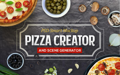 Pizza Creator & Scene Product Mockup 79639