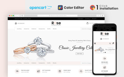Reszponzív Rose Jewellery Store OpenCart sablon 79600