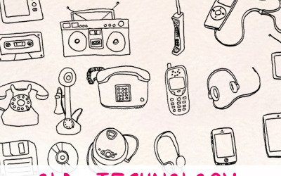51 Retro dator och teknik - Illustration