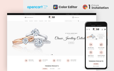 Rose ékszerüzlet OpenCart sablon