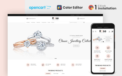 Rose Jewellery Store OpenCart-sjabloon
