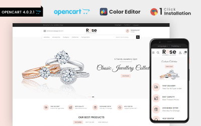 Rose Mücevher Mağazası OpenCart Şablonu