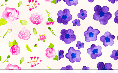 4 Seamless Floral - Ilustración