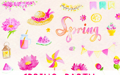 77 Spring Party Pink Lemonade - Ilustracja