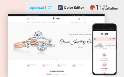 Szablon OpenCart sklepu z biżuterią Rose