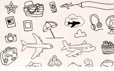 58 Vacances, voyages et transports - Illustration