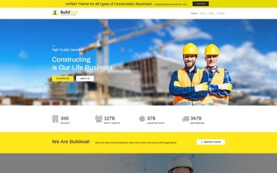 BuildWall Lite - Tema de WordPress para Elementor de una empresa constructora