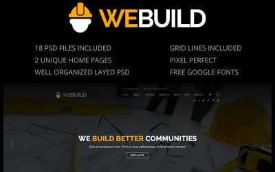 WEBUILD - Будівництво та будівництво PSD шаблон