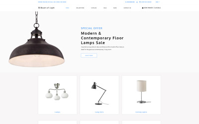 Beam of Light - Osvětlení a elektřina, vícestránkové téma Clean Shopify