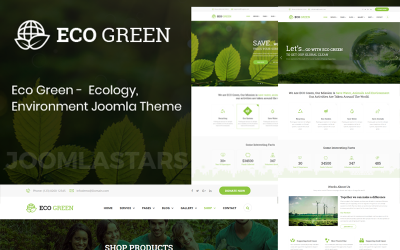 Eco Green - навколишнє середовище, екологія та відновлювані джерела енергії шаблон Joomla 5