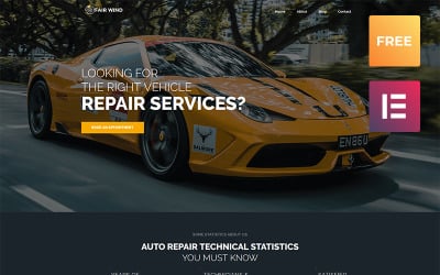 Fair Wind lite – сучасна тема WordPress Elementor для ремонту автомобілів
