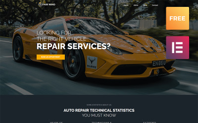Fair Wind lite - Tema WordPress Elementor moderno per riparazione auto