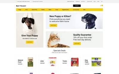 Найкращі друзі - Магазин домашніх тварин Чистий шаблон OpenCart