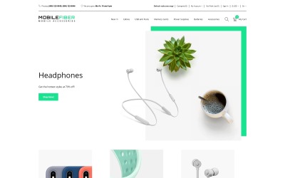 Responsywny szablon OpenCart MobileFiber - Mobile Accessories Store Clean OpenCart Template #79854