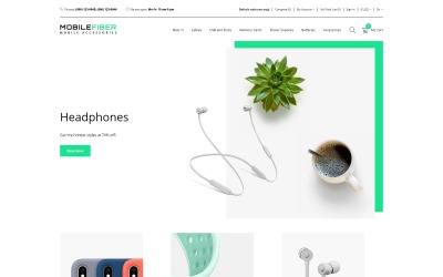 Responzivní OpenCart šablona "MobileFiber - Mobile Accessories Store Clean" #79854